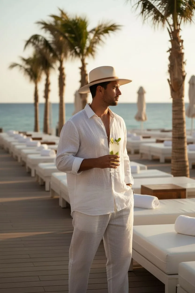 Example of the Beach Club AI photoshoot pack