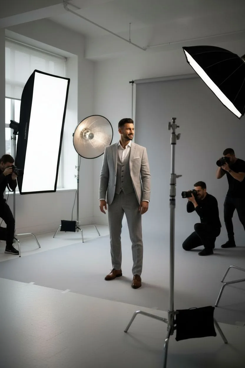 Example of the Behind the Scenes AI photoshoot pack