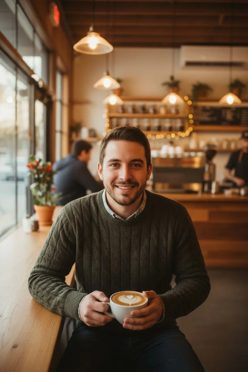 Example of the Coffee Date AI photoshoot pack