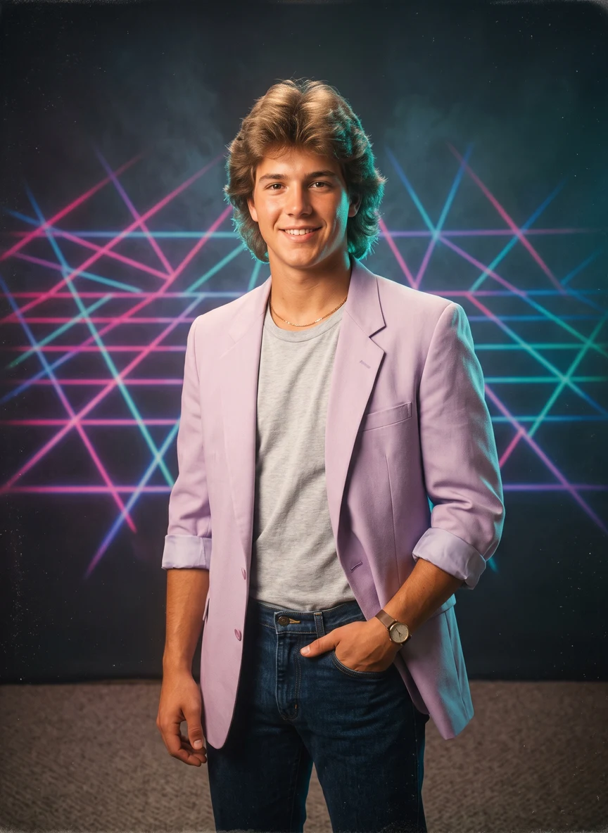Example of the 80s Throwback AI photoshoot pack