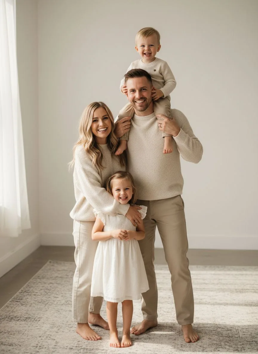 Example of the Family Portraits AI photoshoot pack