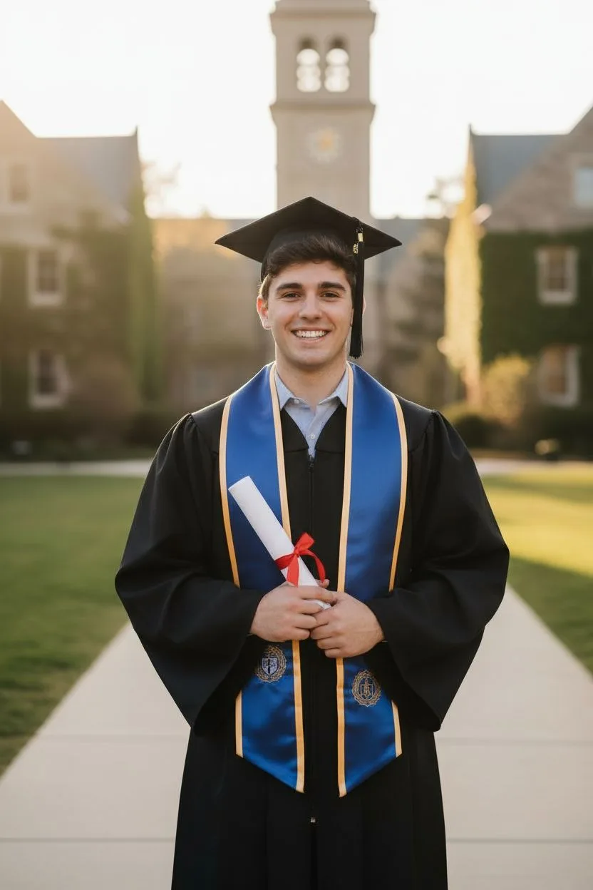 Example of the Graduation AI photoshoot pack