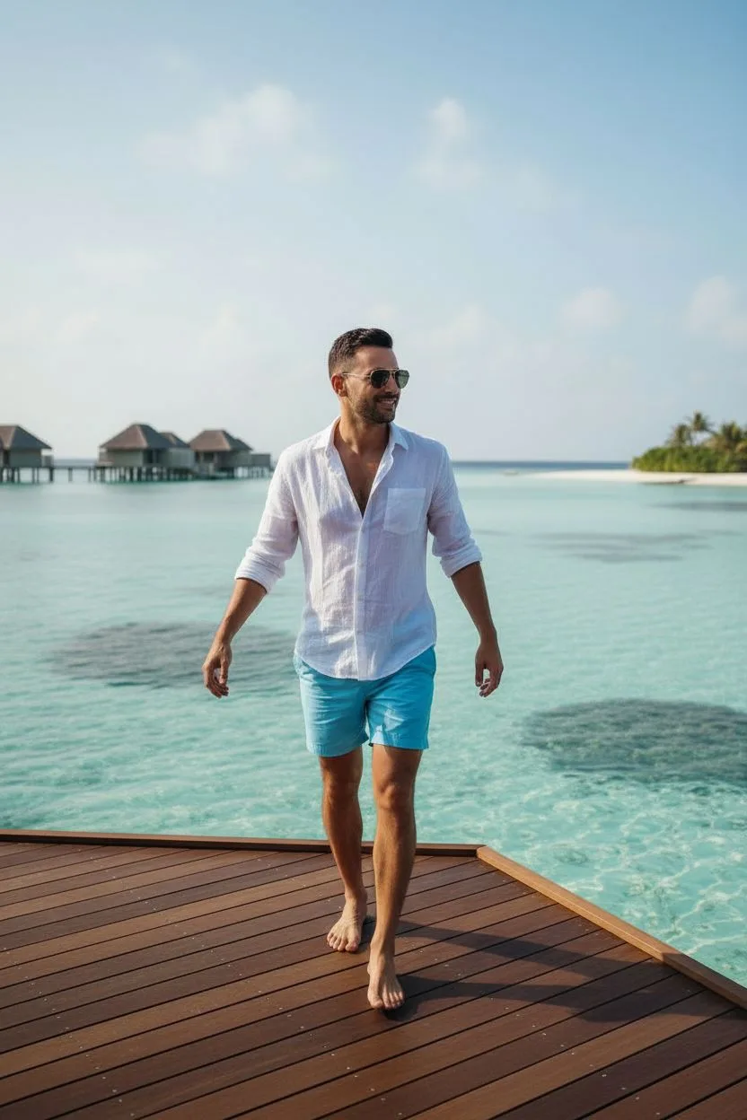 Example of the Maldives Dream AI photoshoot pack