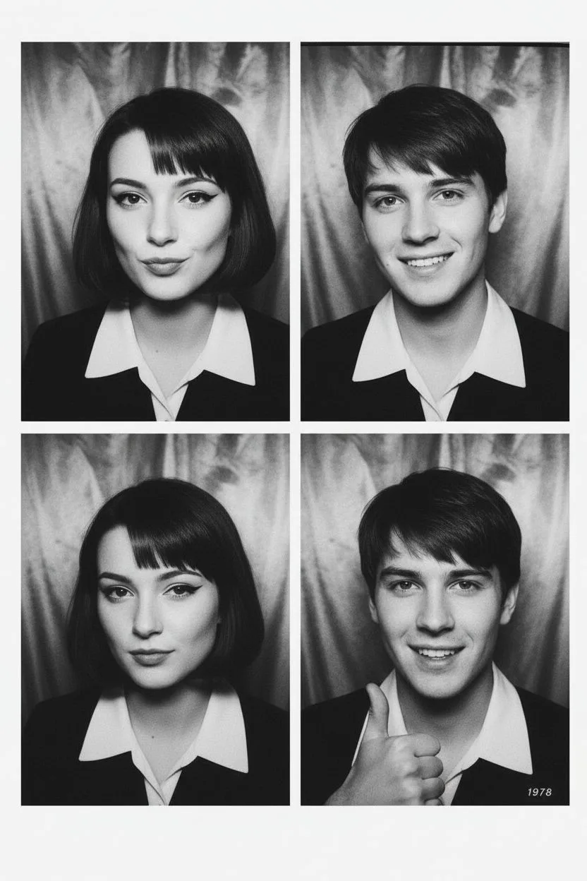 Example of the Retro Photobooth AI photoshoot pack