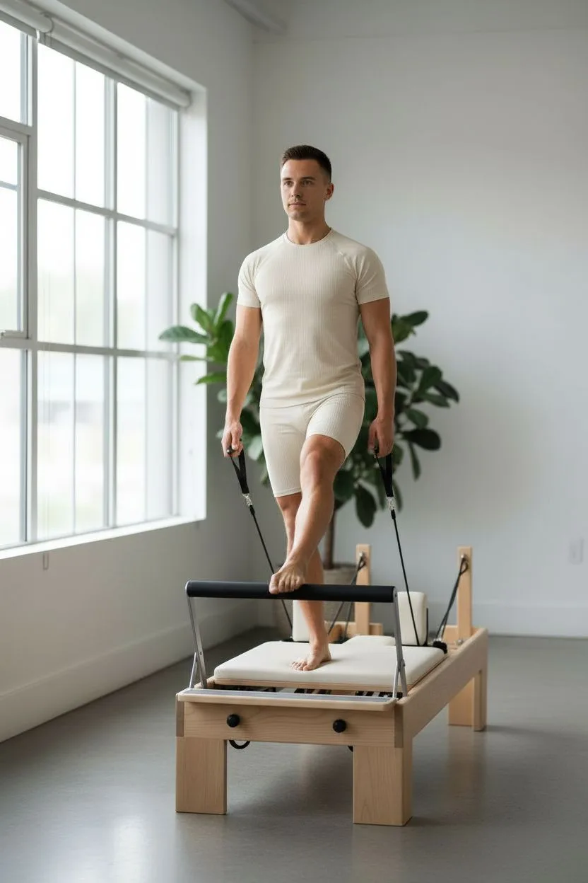 Example of the Pilates & Reformer AI photoshoot pack
