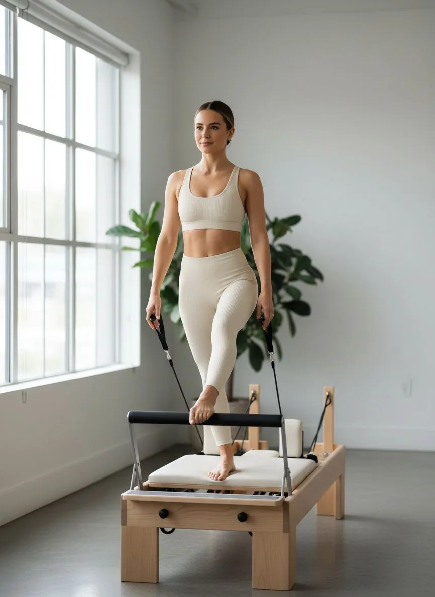 Example of the Pilates & Reformer AI photoshoot pack