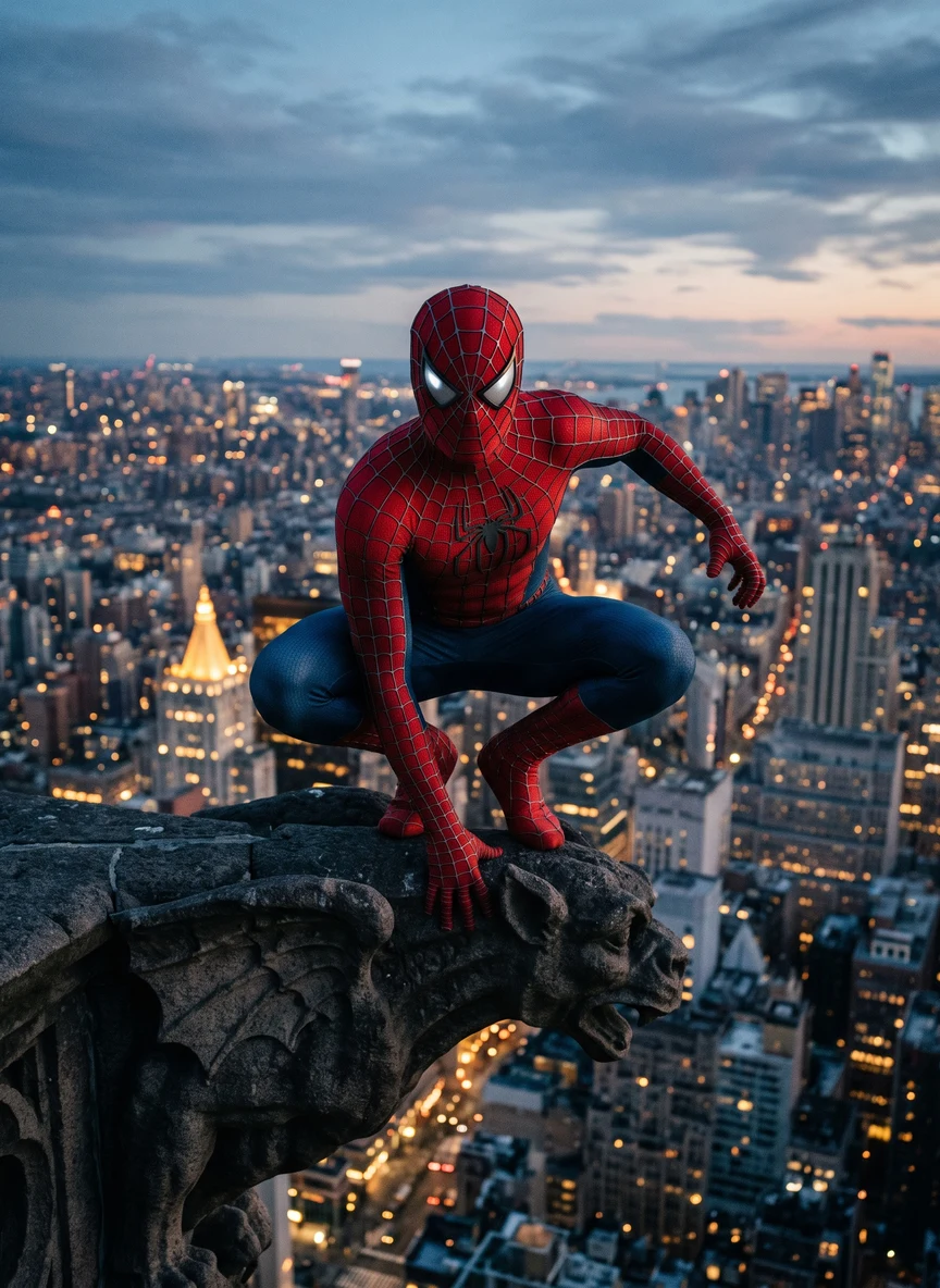 Example of the Spider Superhero AI photoshoot pack