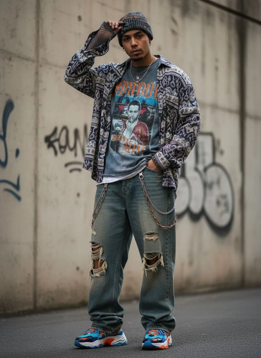 Example of the Streetwear Fit Check AI photoshoot pack